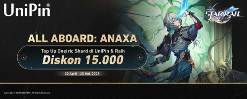 [All Aboard: Anaxa] Top Up Honkai: Star Rail di UniPin & Raih Diskon 15.000